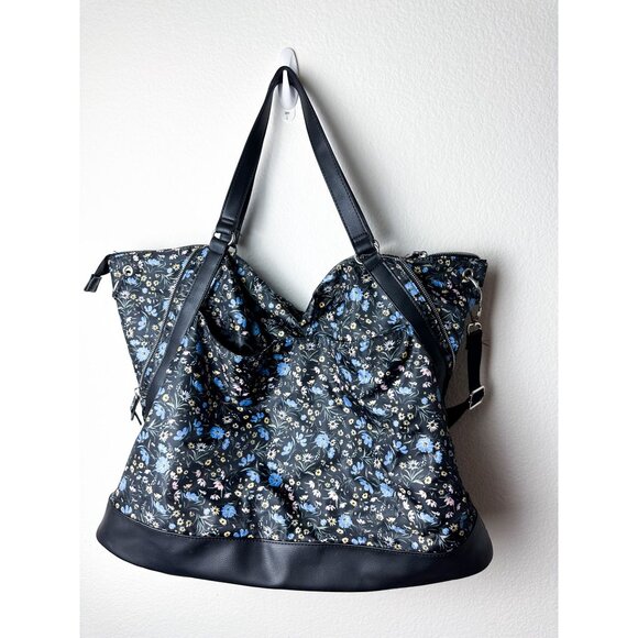 Wild Fable Floral Print Large Convertible Tote Bag Weekender - Picture 2 of 6